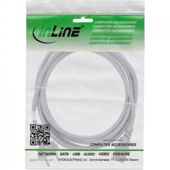 Cable de alimentación InLine, CEE 7/7 recto / conector hembra IEC C13 de 3 polos, gris, 3 m