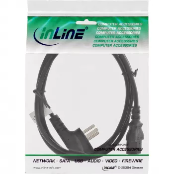 Cable de alimentación InLine, Israel tipo H / conector IEC C13 de 3 polos, 3 m