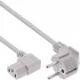 Cable de alimentación InLine, CEE 7/7 en ángulo / IEC C13 de 3 polos en ángulo, gris, 1 m