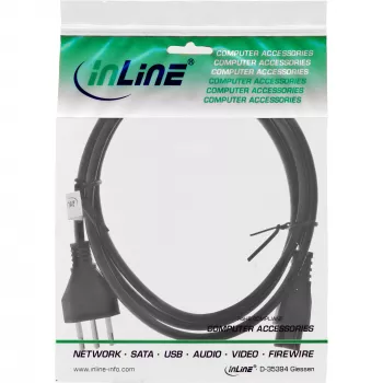 Cable de alimentación para portátil InLine 16656S conector Italia a conector NB, 2,0 m