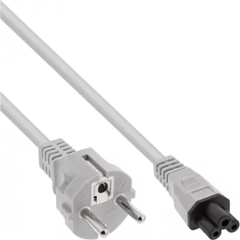 Cable de alimentación AC para portátil InLine CEE7/7 a conector hembra C5, gris, 0,5 m