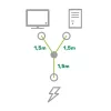 Cable de alimentación en Y InLine 1x CEE 7/7 en ángulo / 2x conector IEC C13 de 3 polos, 3 m