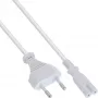 Cable de alimentación InLine, conector euro / conector Euro8, blanco, 1,0 m
