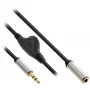 Cable de audio fino InLine 3,5 mm conector macho / conector hembra con control de volumen, 0,25 m