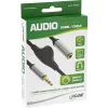 Cable de audio fino InLine 3,5 mm conector macho / conector hembra con control de volumen, 0,25 m