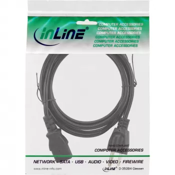 Cable de alimentación InLine, conector EE. UU. / conector IEC C13 de 3 pines, 18 AWG, 1 m