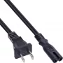 Cable de alimentación InLine, conector EE. UU. / conector hembra Euro 8, 1 m