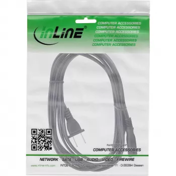 Cable de alimentación InLine, conector EE. UU. / conector hembra Euro 8, 1 m