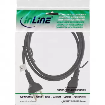 Cable de alimentación InLine, conector Dinamarca tipo K / conector IEC C13 de 3 polos, 5 m