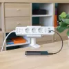 Soporte para regleta de enchufes InLine 23196W pinza de resorte giratoria blanco