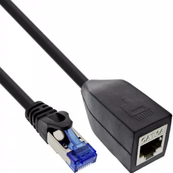 InLine protector de interfaz RJ45 Cat.6A S/FTP, RJ45 M/H, negro, 0,2m