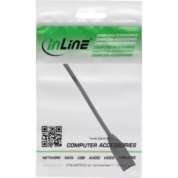 InLine protector de interfaz RJ45 Cat.6A S/FTP, RJ45 M/H, negro, 0,2m