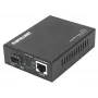 Intellinet conversor de medios Gigabit PoE+, 1 puerto 1000Base-T RJ45 a 1 puerto SFP, inyector PoE+