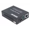 Intellinet conversor de medios Gigabit PoE+, 1 puerto 1000Base-T RJ45 a 1 puerto SFP, inyector PoE+