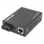 Intellinet conversor de medios Gigabit PoE+, puerto 1000Base-T RJ45 a 1000Base-LX (SC) monomodo, 20 km, inyector PoE+