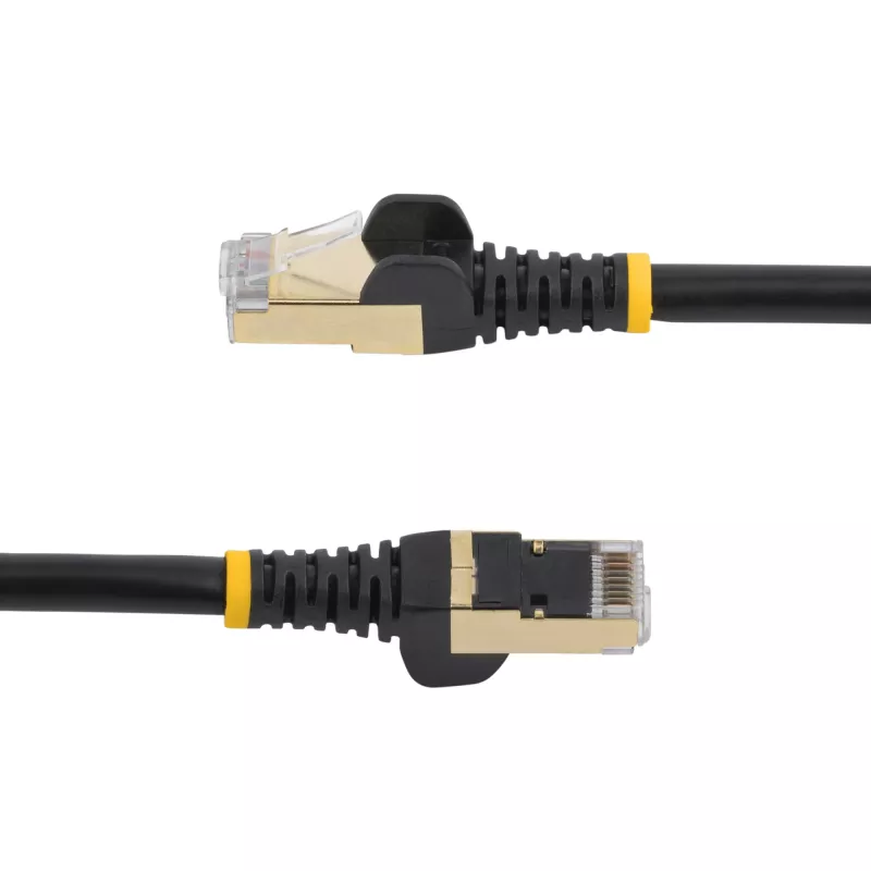 StarTech.com cable Ethernet CAT6a de 1m – 10 Gigabit apantallado sin lengüeta RJ45 100W PoE patch – cable de red 10GbE STP con alivio de tensión – negro probado individualmente/cableado certificado UL/TIA