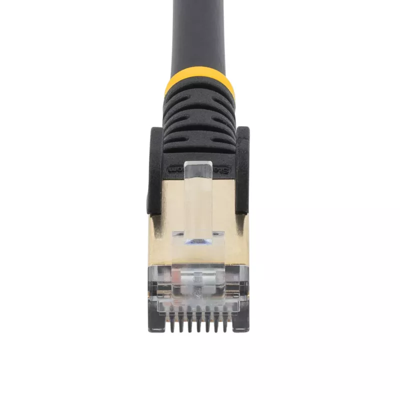 StarTech.com cable Ethernet CAT6a de 1m – 10 Gigabit apantallado sin lengüeta RJ45 100W PoE patch – cable de red 10GbE STP con alivio de tensión – negro probado individualmente/cableado certificado UL/TIA
