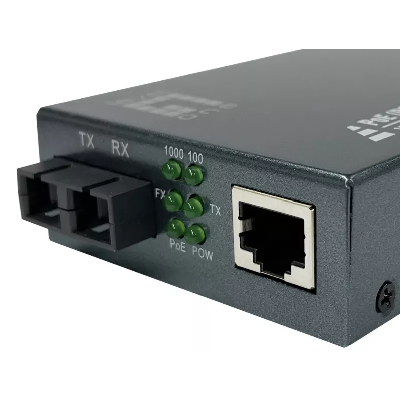 LevelOne conversor de medios RJ45 a SC Gigabit, PoE PSE, fibra multimodo, 0,5 km