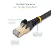 StarTech.com cable Ethernet CAT6a de 2m – 10 Gigabit apantallado, protección de lengüeta, RJ45, 100 W PoE, patch – cable de red 10GbE STP con alivio de tensión – negro, probado individualmente/cableado certificado UL/TIA