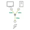 InLine cable de alimentación en Y tipo F alemán 1x IEC-C14 a 2x IEC-C13 3m