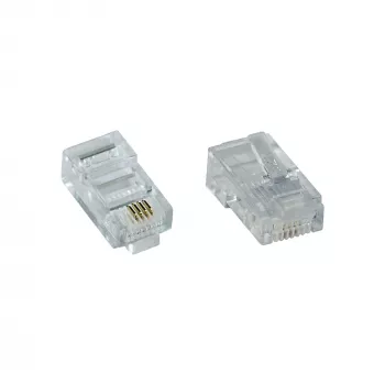 InLine conector modular 8P4C RJ45 para crimpar en cable plano ISDN 100 unidades