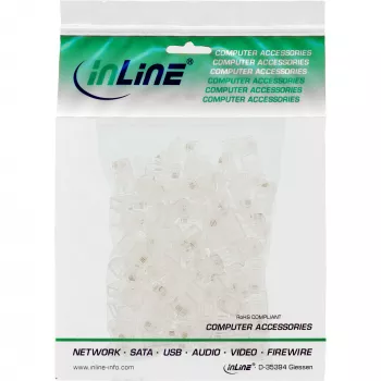 InLine conector modular 8P4C RJ45 para crimpar en cable plano ISDN 100 unidades