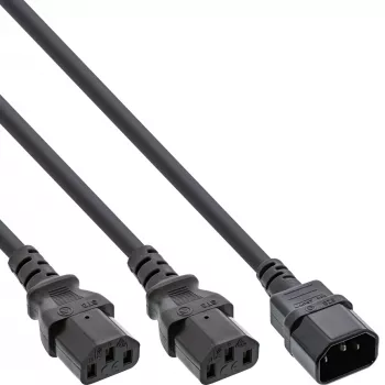 InLine cable de alimentación en Y tipo F 1x IEC-C14 a 2x IEC-C13 5m