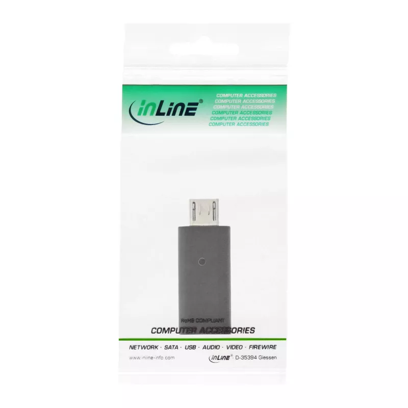 Adaptador USB 2.0 InLine 33302I Micro-USB macho a USB-C hembra