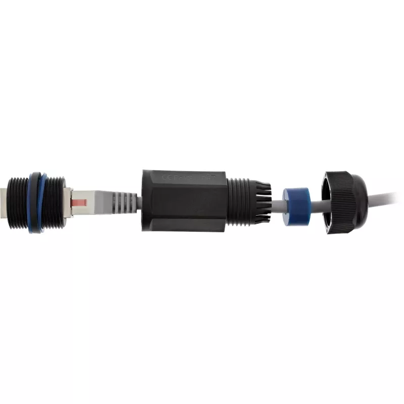 InLine acoplador Cat.6, impermeable IP67, 2x RJ45 H/H, 1:1