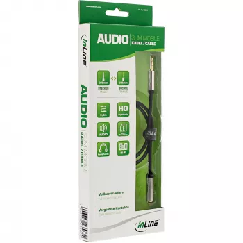 Cable de audio InLine fino 3,5 mm conector macho / conector hembra estéreo 5 m