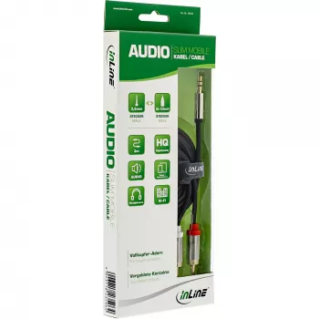 Cable de audio InLine fino 3,5 mm conector macho / 2x conector RCA macho 10 m