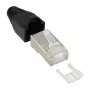 Conector macho de crimpado InLine RJ45 8P8C apantallado con guía de inserción y protección antiacodamiento 100 uds.