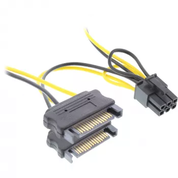 Adaptador de red InLine 2x SATA / 6 pines para tarjeta gráfica PCIe 26628B