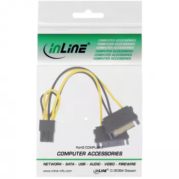 Adaptador de red InLine 2x SATA / 6 pines para tarjeta gráfica PCIe 26628B