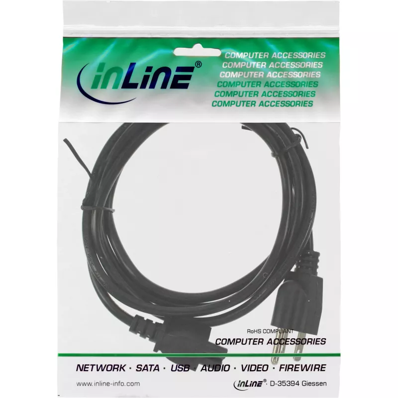 Cable de alimentación InLine EE. UU. / Canadá para portátil negro 2 m