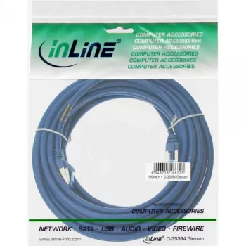 Cable de parcheo InLine S/FTP PiMF Cat.6A libre de halógenos 500 MHz azul 7,5 m