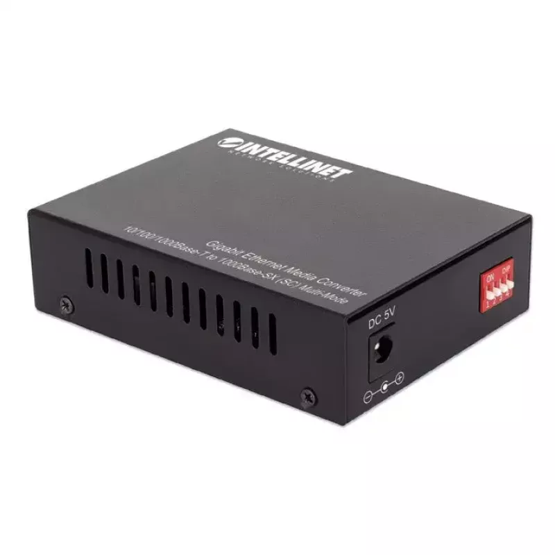 Intellinet 508544 convertidor de medios Gigabit Ethernet, de 10/100/1000Base-T RJ45 a 1000Base-SX SC multimodo, 550 m, 850 nm, autonegociación