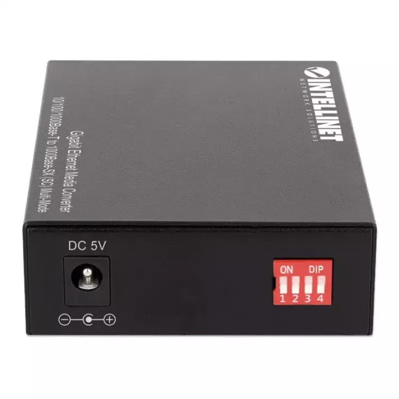 Intellinet 508544 convertidor de medios Gigabit Ethernet, de 10/100/1000Base-T RJ45 a 1000Base-SX SC multimodo, 550 m, 850 nm, autonegociación