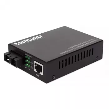 Convertidor de medios Intellinet Gigabit Ethernet 10/100/1000Base-T a 1000Base-SX (SC) multimodo, 550 m (1.800 ft.), autonegociación