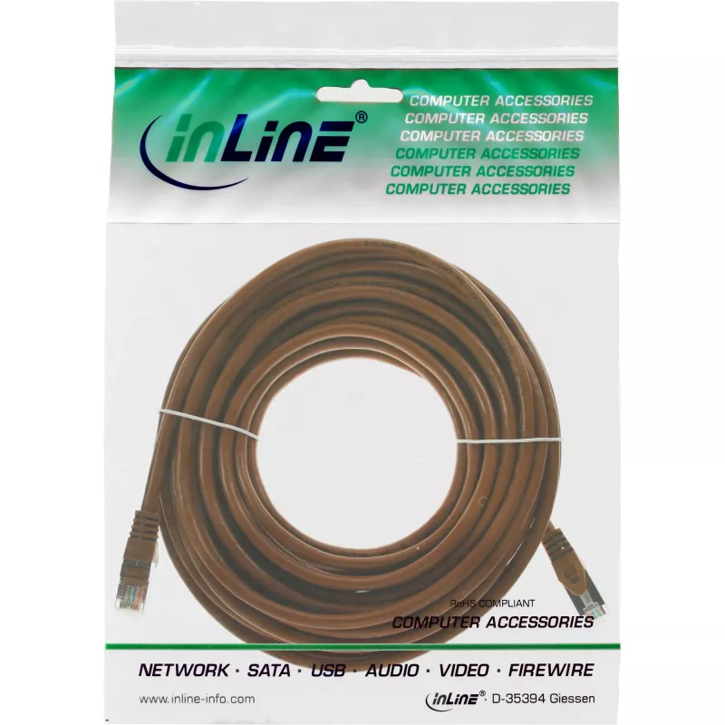 Cable de red SF/UTP Cat.5e marrón 5m InLine