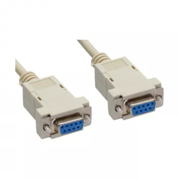 Cable módem nulo InLine DB9 conector hembra/conector hembra, con clip, gris, 2 m
