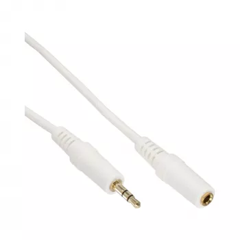 Cable de audio InLine jack de 3,5 mm conector macho/hembra, estéreo, blanco/dorado 5 m