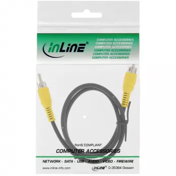 Cable de vídeo InLine, 1x RCA M/M, conectores amarillos, 5m