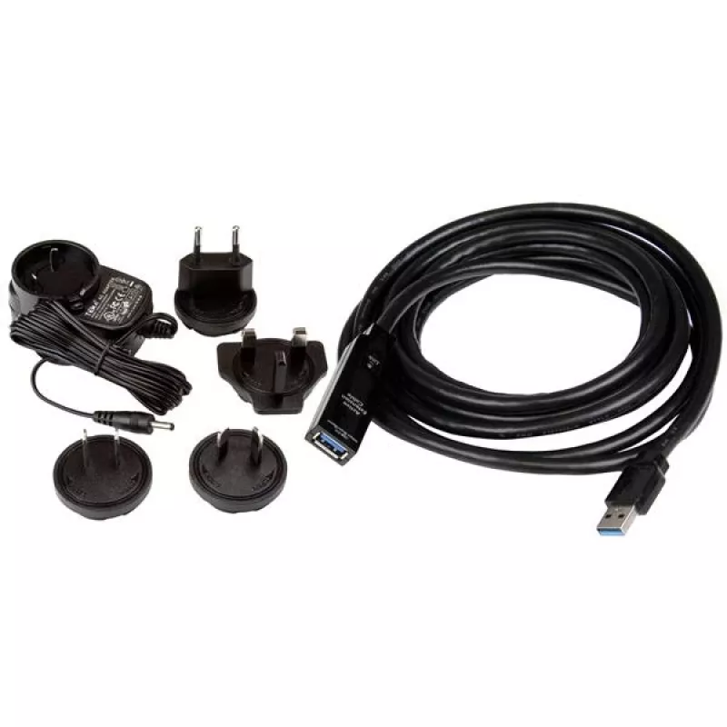 StarTech.com Cable alargador USB 3.0 activo de 3m – M/F, 3 m, USB A, USB A, USB 3.2 Gen 1 (3.1 Gen 1), negro