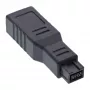 Adaptador FireWire 400 / 800 1394b InLine de 6 a 9 pines conector hembra / conector macho