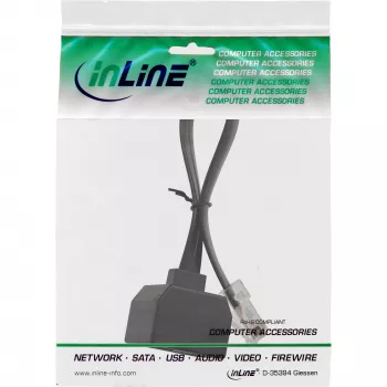 Splitter ISDN InLine 1 -> 2, 1x RJ45 M / 2x RJ45 F, (8P8C), sin resistencias