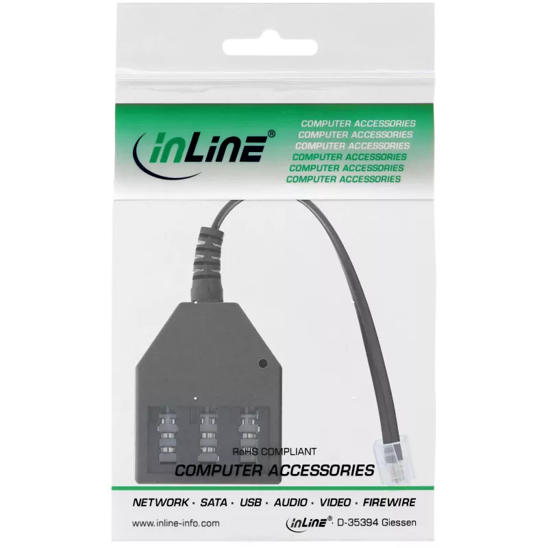 Cable adaptador TAE alemán InLine RJ11 6P4C conector macho a TAE NFN conector hembra 69942A