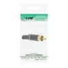 Conector RCA InLine para soldar anillo blanco metal negro para cable de 6 mm