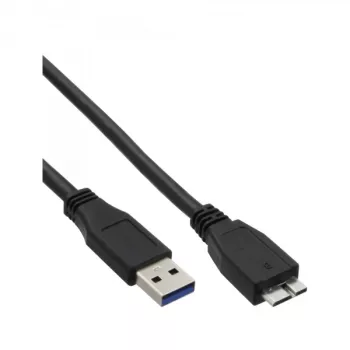 Cable USB 3.2 Gen.1 InLine, conector Type-A macho / conector Micro-B macho, negro, 3 m