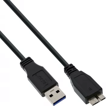 Cable USB 3.2 Gen.1 conector Type-A macho / conector Micro-B macho InLine 35410 1m negro